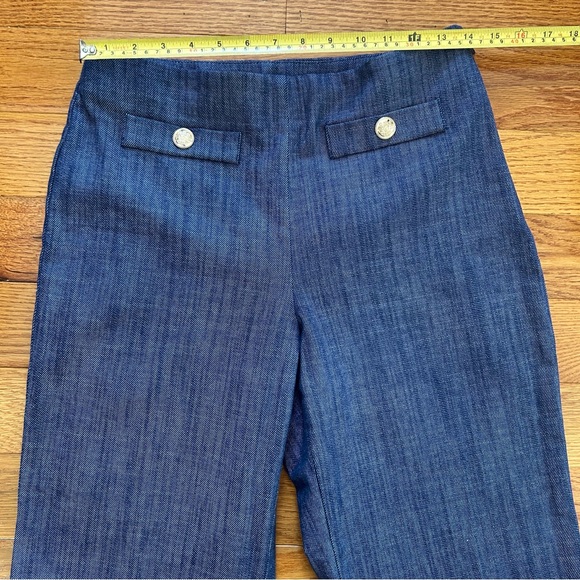 LOFT Button Trim Wide Leg trousers in Refined Denim 4P - Picture 10 of 15